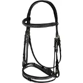HORZE Constance Gevoerd Gecombineerd Hoofdstel, Black, Vollblut