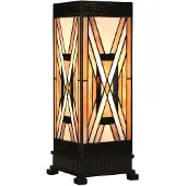Clayre & Eef Tiffany tafellamp 17x17x44 cm glas kunststof