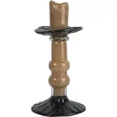 By On Lara Kandelaar 22 Cm Zwart / Beige - Accessoires voor kaarshouders & kandelaars Mondgeblazen Glas Black - 5280606701