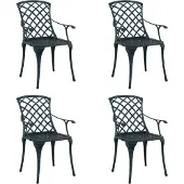 vidaXL Tuinstoel 4 st Groen Aluminium