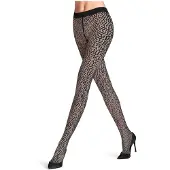Falke Shell Fragments gedessineerd materiaal transparent 20 DEN panty dames zwart - maat S-M