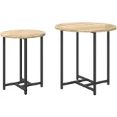 vidaXL Bijzettafelset 2 st Sonoma Eiken en Zwart 50 x 50 x 50 cm