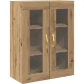 vidaXL Wandkast Artisan Eiken 69,5 x 34 x 90 cm Bewerkt hout