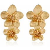 Charme Bijoux Oorbellen- Glee Goudkleurig -bloem-
