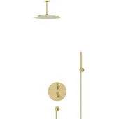 Maxaro Radius Regendouche Inbouw | Lichtgoud 30 cm Regendouche Thermostatisch