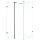 Maxaro Diamond Inloopdouche | 120x60 cm Rvs Helder glas 2 vaste wanden