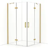 Maxaro Diamond Douchecabine | 120x120 cm Goud Helder glas Draaideur Vierkant