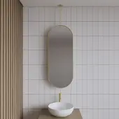 Gliss Design Halo badkamer spiegel mat goud 40x90 cm
