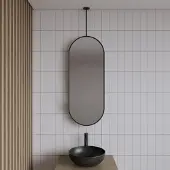 Gliss Design Halo badkamer spiegel mat zwart 40x90 cm
