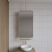Gliss Design Astra badkamer spiegel mat goud 50x100 cm