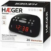 Haeger RA-06B.005B, Digitale wekker, Zwart, AM, FM, 87,5 - 108 MHz, Knopbediening, LED