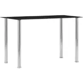 vidaXL Eettafel 120x60x75 cm gehard glas zwart