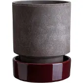 Bergs Potter Hoff pot Ø16 cm, Raw Grey-Deep Burgundy