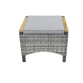 LC Garden Keramo voetenbank aluminium/rotan met teak