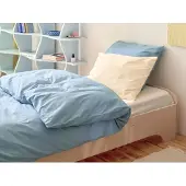 Yumeko Kinderdekbedovertrek Gewassen Percal Katoen 100x135 Blauw - Eco, Bio & Fairtrade