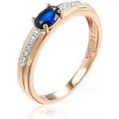 Cilla Jewels Damesring met Blauwe Zirkonia Steen-20mm