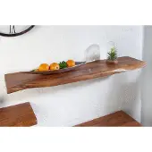 Invicta Massieve wandplank MAMMUT 115cm acaciahouten plank met boomrand - 39961