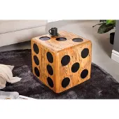 Invicta Massieve kubuskruk CUBE 41cm naturel Mindiholz bijzettafel stapelbaar - 41811