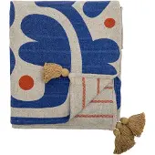 Bloomingville Plaid gerecycled katoen blauw Eviaya 130x160cm