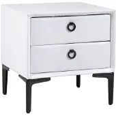 Invicta Modern nachtkastje COSMOPOLITE 45 cm wit mat twee lades - 40785