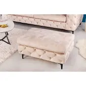 Invicta Chesterfield kruk MODERN BAROK 92cm champagne fluwelen voetenbank - 42642
