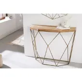 Invicta Filigraan console DIAMOND 90cm mango messing massief hout metaal - 43185