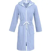 Carl Ross Damesbadjas met Capuchon 36410 Ice Blue/Off White 44/46