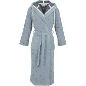 Carl Ross Dames Badjas Velours met Capuchon 623300 Iceblue/Basalt 48/50