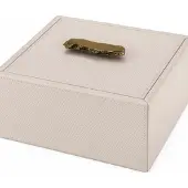 Giobagnara Trinket Box Ambra Square Large Printed Calfskin Golf Stone