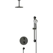 Maxaro Radius Regendouche Inbouw | Zwart chroom 20 cm Regendouche Thermostatisch