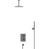 Maxaro Radius Regendouche Inbouw | Zwart metaal 25 cm Regendouche Thermostatisch