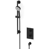 Maxaro Radius inbouw douchekranenset | Zwart Thermostaatkraan met handdouche 5 standen