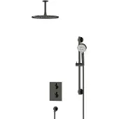 Maxaro Radius Regendouche Inbouw | Zwart chroom 30 cm Regendouche Thermostatisch