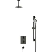 Maxaro Radius Regendouche Inbouw | Zwart chroom 20 cm Regendouche Thermostatisch