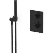 Maxaro Radius inbouw douchekranenset | Zwart Thermostaatkraan met handdouche 1 stand