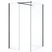Maxaro Diamond Inloopdouche | 120x60 cm Zwart chroom Helder glas 2 vaste wanden