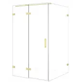 Maxaro Diamond Douchecabine | 120x110 cm Lichtgoud Helder glas Draaideur Rechthoek