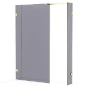 Maxaro Diamond Inloopdouche | 110x30 cm Lichtgoud Rookglas 2 vaste wanden