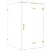 Maxaro Diamond Douchecabine | 140x110 cm Lichtgoud Helder glas Draaideur Rechthoek