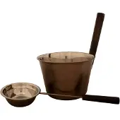 Emendo Donbkergrijze staal sauna emmer en lepel