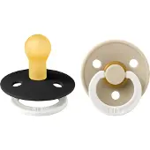 BIBS - Pacifier Colour 2 PACK - Black GLOW/Vanilla GLOW - Size 2
