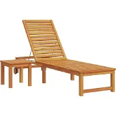 vidaXL - Ligstoel - Bruin - 202 - x - 53 - x - 89 - cm - Massief - Acacia - Hout