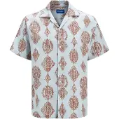 Jack & Jones Overhemd 'JORHydra Noto' lichtblauw / bruin