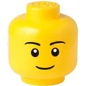 LEGO Opbergbox Hoofd Boy Groot Geel