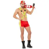 MOM Firefighter Man Costume Oranje M-L Kinderen