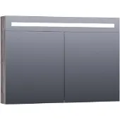 Brauer Promise Deluxe Spiegelkast 99x70cm MFC 2 Deuren Met Directe LED Verlichting Boven - Driftwood - Spiegels, Spiegelkasten - 8720359369130