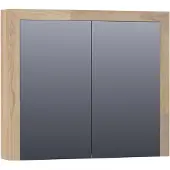Brauer Rise Spiegelkast 80x70cm Massief Eiken 2 Deuren - Vingerlas Eiken Grijs - Spiegels, Spiegelkasten - 8720359344533