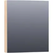 Brauer Impress Spiegelkast 59x70cm Massief Eiken 1 Deur - Rechtsdraaiend - Lamellen Eiken Wit - Spiegels, Spiegelkasten - 8720359345783