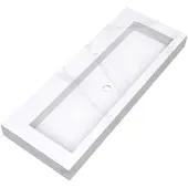 Brauer Coral Wastafel - 120x45.7x10cm - 1 wasbak - zonder kraangaten - marmerlook - Calacatta Gold WT-CA120-10CG