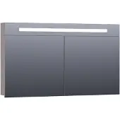 Brauer Promise Spiegelkast 120x70cm MDF 2 Deuren Met Directe LED Verlichting Boven - Mat Taupe - Spiegels, Spiegelkasten - 8720359341419